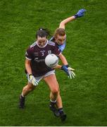 15 September 2019; Nicola Ward of Galway in action against Lauren Magee of Dublin during the TG4 All-Ireland Ladies Football Senior Championship Final match between Dublin and Galway at Croke Park in Dublin. Photo by Ramsey Cardy/Sportsfile