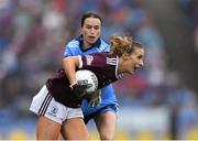 15 September 2019; Sinéad Burke of Galway in action against Sinéad Aherne of Dublin during the TG4 All-Ireland Ladies Football Senior Championship Final match between Dublin and Galway at Croke Park in Dublin. Photo by Piaras Ó Mídheach/Sportsfile