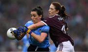 15 September 2019; Niamh McEvoy of Dublin in action against Sarah Lynch of Galway during the TG4 All-Ireland Ladies Football Senior Championship Final match between Dublin and Galway at Croke Park in Dublin. Photo by Piaras Ó Mídheach/Sportsfile