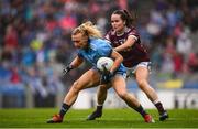 15 September 2019; Carla Rowe of Dublin in action against Nicola Ward of Galway during the TG4 All-Ireland Ladies Football Senior Championship Final match between Dublin and Galway at Croke Park in Dublin. Photo by Stephen McCarthy/Sportsfile