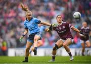 15 September 2019; Caoimhe O'Connor of Dublin in action against Fabienne Cooney of Galway during the TG4 All-Ireland Ladies Football Senior Championship Final match between Dublin and Galway at Croke Park in Dublin. Photo by Stephen McCarthy/Sportsfile