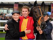 15 September 2019; Jockey AP McCoy with Pat Smullen after winning the Pat Smullen Champions Race For Cancer Trials Ireland on Quizical during Day Two of the Irish Champions Weekend at The Curragh Racecourse in Kildare. Photo by Seb Daly/Sportsfile