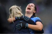 15 September 2019; Dublin players Noëlle Healy, behind, and Nicole Owens celebrate after the TG4 All-Ireland Ladies Football Senior Championship Final match between Dublin and Galway at Croke Park in Dublin. Photo by Piaras Ó Mídheach/Sportsfile