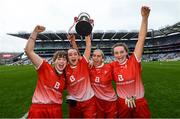 15 September 2019; Louth players celebrate following the TG4 All-Ireland Ladies Football Junior Championship Final match between Fermanagh and Louth at Croke Park in Dublin. Photo by Stephen McCarthy/Sportsfile