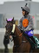 15 September 2019; Jockey Ruby Walsh, on Aussie Valentine, prior to the Pat Smullen Champions Race For Cancer Trials Ireland during Day Two of the Irish Champions Weekend at The Curragh Racecourse in Kildare. Photo by Seb Daly/Sportsfile