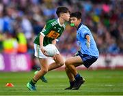 14 September 2019; Adam Byrne of Dr Crokes Kerry, Co Kerry, and Josh Higgins of St Patrick’s Gaa, Donabate, Co Dublin, during the INTO Cumann na mBunscol GAA Respect Exhibition Go Games at Dublin v Kerry - GAA Football All-Ireland Senior Championship Final Replay at Croke Park in Dublin. Photo by Seb Daly/Sportsfile
