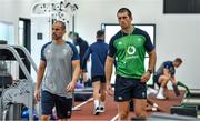 16 September 2019; Strength and conditioning coach Jason Cowman, left, and assistant strength & conditioning coach Ciaran Ruddock during an Ireland Rugby gym session at the Ichihara Suporeku Park in Ichihara, Japan. Photo by Brendan Moran/Sportsfile