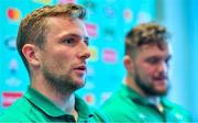 16 September 2019; Jack Carty during an Ireland Rugby press conference at the Hotel New Otani Makuhari in Chiba, Japan. Photo by Brendan Moran/Sportsfile
