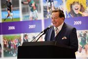 15 September 2019; MC Marty Morrissey as the 1994 Jubilee Team are honoured ahead of the TG4 All-Ireland Ladies Football Senior Championship Final Football Senior Championship Final between Dublin and Galway at Croke Park in Dublin. Photo by Ramsey Cardy/Sportsfile