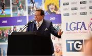 15 September 2019; MC Marty Morrissey as the 1994 Jubilee Team are honoured ahead of the TG4 All-Ireland Ladies Football Senior Championship Final Football Senior Championship Final between Dublin and Galway at Croke Park in Dublin. Photo by Ramsey Cardy/Sportsfile