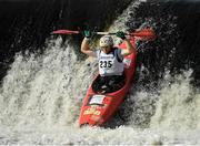 14 September 2019; James O Giollagain of Canoeing Ireland competing in the K1 Class C Mens event during The 60th Liffey Descent on the River Liffey at Lucan Weir in Lucan, Co Dublin. Photo by Seb Daly/Sportsfile