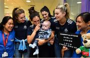 16 September 2019; Dublin ladies footballers, from left, Kate Sullivan, Hannah O'Neill, Olwen Carey and Jennifer Dunne with nurses and James Ryan, age 6 months during the TG4 All-Ireland Senior Ladies Football Champions visit to Our Lady’s Children’s Hospital in Crumlin, Co Dublin. Photo by David Fitzgerald/Sportsfile