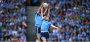 14 September 2019; Paul Geaney of Kerry contests a high ball with James McCarthy, left, and Jack McCaffrey of Dublin during the GAA Football All-Ireland Senior Championship Final Replay match between Dublin and Kerry at Croke Park in Dublin. Photo by Eóin Noonan/Sportsfile