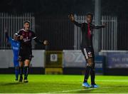 16 September 2019; Andre Wright of Bohemians celebrates after scoring his side's first goal during the Extra.ie FAI Cup Quarter-Final match between Crumlin United and Bohemians at Richmond Park in Dublin. Photo by Seb Daly/Sportsfile