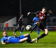 16 September 2019; Ryan Graydon of Bohemians in action against Gareth Brady of Crumlin United during the Extra.ie FAI Cup Quarter-Final match between Crumlin United and Bohemians at Richmond Park in Dublin. Photo by Seb Daly/Sportsfile