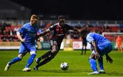 16 September 2019; Andre Wright of Bohemians in action against Gareth Brady, left, and Blair Mandiangu of Crumlin United during the Extra.ie FAI Cup Quarter-Final match between Crumlin United and Bohemians at Richmond Park in Dublin. Photo by Seb Daly/Sportsfile