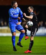 16 September 2019; Derek Pender of Bohemians in action against Jamie Donnelly of Crumlin United during the Extra.ie FAI Cup Quarter-Final match between Crumlin United and Bohemians at Richmond Park in Dublin. Photo by Seb Daly/Sportsfile