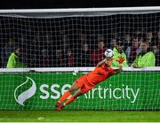 16 September 2019; James Talbot of Bohemians makes a save during the Extra.ie FAI Cup Quarter-Final match between Crumlin United and Bohemians at Richmond Park in Dublin. Photo by Seb Daly/Sportsfile