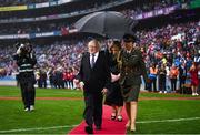 15 September 2019; President Michael D. Higgins during the TG4 All-Ireland Ladies Football Senior Championship Final match between Dublin and Galway at Croke Park in Dublin. Photo by Stephen McCarthy/Sportsfile