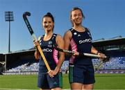 17 September 2019; Hockey Ireland have confirmed that Energia Park in Donnybrook will host two Women’s Olympic Qualifier games against Canada on the 2nd and 3rd November 2019. Energia Park is the home of the Leinster Rugby ‘A’ and Women’s teams. Pictured at the announcement are Ireland Hockey players Emily Beatty, left, and Megan Frazer, at Energia Park in Donnybrook, Dublin. Photo by Seb Daly/Sportsfile