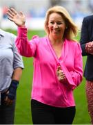 15 September 2019; Claire Ryan a member of the Waterford 1994 Jubilee team is honoured ahead of the TG4 All-Ireland Ladies Football Senior Championship Final match between Dublin and Galway at Croke Park in Dublin. Photo by Stephen McCarthy/Sportsfile