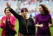 15 September 2019; Marie Crotty a member of the Waterford 1994 Jubilee team is honoured ahead of the TG4 All-Ireland Ladies Football Senior Championship Final match between Dublin and Galway at Croke Park in Dublin. Photo by Stephen McCarthy/Sportsfile