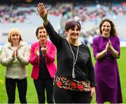 15 September 2019; Marie Crotty a member of the Waterford 1994 Jubilee team is honoured ahead of the TG4 All-Ireland Ladies Football Senior Championship Final match between Dublin and Galway at Croke Park in Dublin. Photo by Stephen McCarthy/Sportsfile