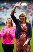 15 September 2019; Siobhan O'Ryan a member of the Waterford 1994 Jubilee team is honoured ahead of the TG4 All-Ireland Ladies Football Senior Championship Final match between Dublin and Galway at Croke Park in Dublin. Photo by Stephen McCarthy/Sportsfile