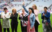 15 September 2019; Rebecca Hallahan a member of the Waterford 1994 Jubilee team is honoured ahead of the TG4 All-Ireland Ladies Football Senior Championship Final match between Dublin and Galway at Croke Park in Dublin. Photo by Stephen McCarthy/Sportsfile