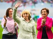 15 September 2019; Julie Ann Torpey a member of the Waterford 1994 Jubilee team is honoured ahead of the TG4 All-Ireland Ladies Football Senior Championship Final match between Dublin and Galway at Croke Park in Dublin. Photo by Stephen McCarthy/Sportsfile