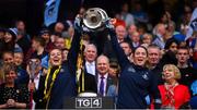 15 September 2019; Nicole Owens, left, and Siobhan Killeen of Dublin lift the Brendan Martin Cup following the TG4 All-Ireland Ladies Football Senior Championship Final match between Dublin and Galway at Croke Park in Dublin. Photo by Stephen McCarthy/Sportsfile