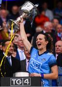15 September 2019; Rachel Ruddy of Dublin lifts the Brendan Martin Cup following the TG4 All-Ireland Ladies Football Senior Championship Final match between Dublin and Galway at Croke Park in Dublin. Photo by Stephen McCarthy/Sportsfile