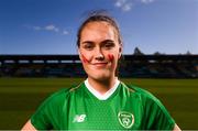 17 September 2019; Republic of Ireland international Jess Gargan at the launch of ticket sales for Republic of Ireland's UEFA Women's EURO 2021 Qualifier against Ukraine, in partnership with the 20x20 campaign, at Tallaght Stadium in Dublin. Tickets are now available at fai.ie/tickets  Photo by Stephen McCarthy/Sportsfile