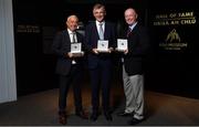 17 September 2019; In attendance, from left, are former footballers Denis ‘Ogie’ Moran of Kerry, Colm O'Rourke of Meath and Larry Tompkins of Cork at the GAA Museum where they were inducted into the Hall of Fame during the GAA Museum Hall of Fame 2019 at Croke Park in Dublin. Photo by David Fitzgerald/Sportsfile