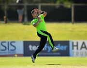 17 September 2019; David Delany of Ireland bowls a delivery during the T20 International Tri Series match between Ireland and Scotland at Malahide Cricket Club in Dublin. Photo by Seb Daly/Sportsfile