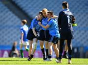 17 September 2019; Dublin players, from left, Cameron Fagan, Shane Elliott and Ben Keogh celebrate winning their final during the M.Donnelly GAA Football for ALL Interprovincial Finals at Croke Park in Dublin. Photo by Sam Barnes/Sportsfile