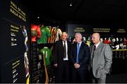 17 September 2019; In attendance, from left, are former hurlers Conor Hayes of Galway, Nicky English of Tipperary and Terence ‘Sambo’ McNaughton of Antrim at the GAA Museum where they were inducted into the Hall of Fame during the GAA Museum Hall of Fame 2019 at Croke Park in Dublin. Photo by David Fitzgerald/Sportsfile