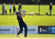 17 September 2019; Richie Berrington of Scotland plays a shot during the T20 International Tri Series match between Ireland and Scotland at Malahide Cricket Club in Dublin. Photo by Seb Daly/Sportsfile