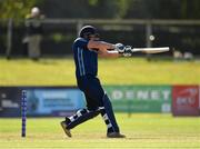 17 September 2019; Oliver Hairs of Scotland plays a shot only to be caught by Shane Getkate of Ireland in the outfield during the T20 International Tri Series match between Ireland and Scotland at Malahide Cricket Club in Dublin. Photo by Seb Daly/Sportsfile