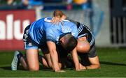 14 September 2019; Cormac Costello of Dublin with team physio Kieran O'Reilly after picking up a knock in the warm-up before the GAA Football All-Ireland Senior Championship Final Replay between Dublin and Kerry at Croke Park in Dublin. Photo by Piaras Ó Mídheach/Sportsfile