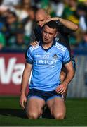 14 September 2019; Cormac Costello of Dublin with team physio Kieran O'Reilly after picking up a knock in the warm-up before the GAA Football All-Ireland Senior Championship Final Replay between Dublin and Kerry at Croke Park in Dublin. Photo by Piaras Ó Mídheach/Sportsfile