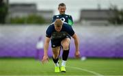 18 September 2019; Keith Earls with team physio Keith Fox during Ireland Rugby squad training at the Ichihara Suporeku Park in Ichihara, Japan. Photo by Brendan Moran/Sportsfile