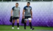 18 September 2019; Andrew Conway, left, and CJ Stander arrive for Ireland Rugby squad training at the Ichihara Suporeku Park in Ichihara, Japan. Photo by Brendan Moran/Sportsfile