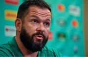 18 September 2019; Defence coach Andy Farrell during an Ireland Rugby press conference at the Yokohama Bay Sheraton Hotel and Towers in Yokohama, Japan. Photo by Brendan Moran/Sportsfile