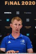 18 September 2019; Leinster head coach Leo Cullen in attendance during the Guinness PRO14 launch at Aviva Stadium in Dublin. Photo by Harry Murphy/Sportsfile
