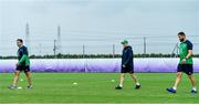 18 September 2019; Head coach Joe Schmidt, centre, with IRFU Performance Director David Nucifora, left, and defence coach Andy Farrell during Ireland Rugby squad training at the Ichihara Suporeku Park in Ichihara, Japan. Photo by Brendan Moran/Sportsfile