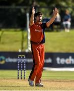 18 September 2019; Brandon Glover of Netherlands appeals for a wicket during the T20 International Tri Series match between Ireland and Netherlands at Malahide Cricket Club in Dublin. Photo by Oliver McVeigh/Sportsfile