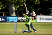 18 September 2019; Harry Tector of Ireland batting over his head during the T20 International Tri Series match between Ireland and Netherlands at Malahide Cricket Club in Dublin. Photo by Oliver McVeigh/Sportsfile