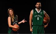 18 September 2019; Raquel Soriano, left, and Carlos Hortelano of Limerick Celtics pictured at the 2019/2020 Basketball Ireland Season Launch and Hula Hoops National Cup draw at the National Basketball Arena in Tallaght, Dublin. Photo by David Fitzgerald/Sportsfile
