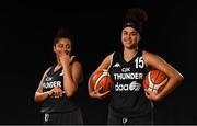 18 September 2019; Peggy Black, left, and Tia Kelly of Swords Thunder pictured at the 2019/2020 Basketball Ireland Season Launch and Hula Hoops National Cup draw at the National Basketball Arena in Tallaght, Dublin. Photo by David Fitzgerald/Sportsfile